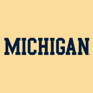 University of Michigan Wolverine's Basic Block Women's Racerback Tank - Banana Cream