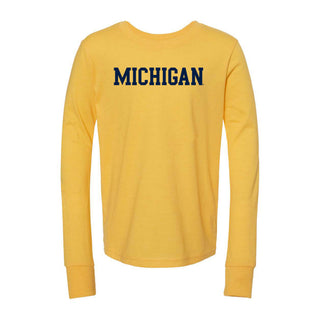 UGP Block Michigan CVC Youth Long Sleeve - Heather Yellow Gold