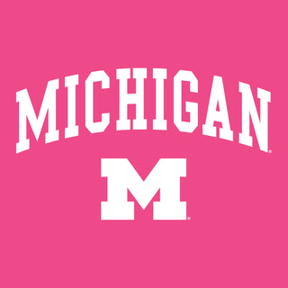 Michigan Arch Logo Crewneck Sweatshirt - Heliconia