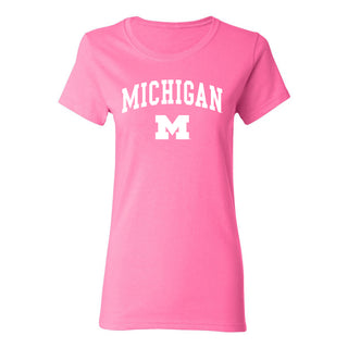 Michigan Arch Logo Womens T-Shirt - Azalea