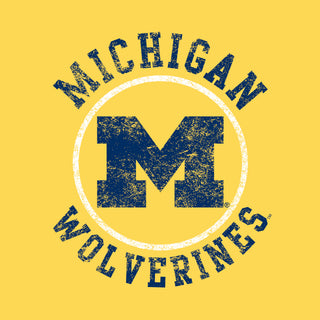 Michigan Distressed Circle Logo Youth T-Shirt - Daisy