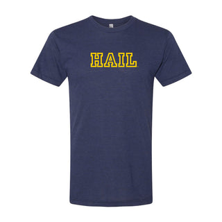 Michigan HAIL Outline AmApp Triblend T-Shirt - Tri-Indigo