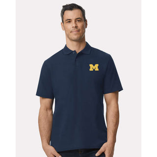 Michigan Block M EMB Softstyle Pique Polo