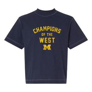 Michigan Champions of the West Unisex Heavyweight Mid-Length Tee - Navy