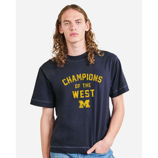Michigan Champions of the West Unisex Heavyweight Mid-Length Tee - Navy