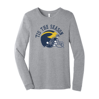 Michigan Tis The Season Football CVC Long Sleeve - Athletic Heather