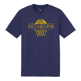 Michigan Oblique Hoop District Triblend T-Shirt - Tanzanite