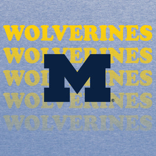 Michigan Graded Repeat Triblend T-Shirt - Blue Triblend