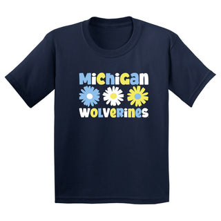 Michigan Daisy Dot Youth T-Shirt - Navy