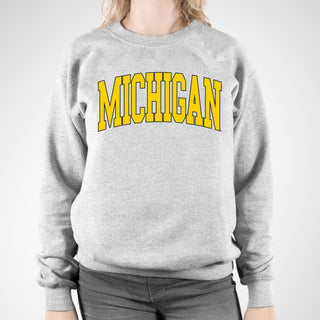 Michigan Wolverines Mega Arch Crewneck Sweatshirt