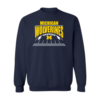 Michigan Football Field Crewneck Sweatshirt - Navy