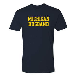 Michigan Basic Block Husband NLA T-Shirt - Midnight Navy