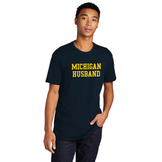 Michigan Basic Block Husband NLA T-Shirt - Midnight Navy
