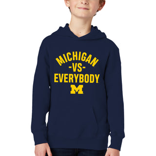 Michigan Vs Everybody Youth Hoodie - Navy