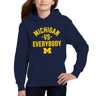 Michigan Vs Everybody Youth Hoodie - Navy