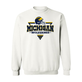 Michigan Wolverines Football Triangle Crewneck Sweatshirt - White