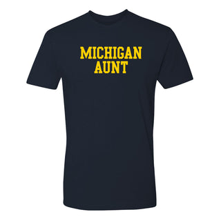 Michigan Basic Block Aunt NLA T-Shirt - Midnight Navy
