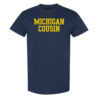 Michigan Basic Block Cousin T-Shirt - Navy