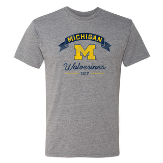Michigan Ribbon Arc NLA Triblend T-Shirt - Premium Heather