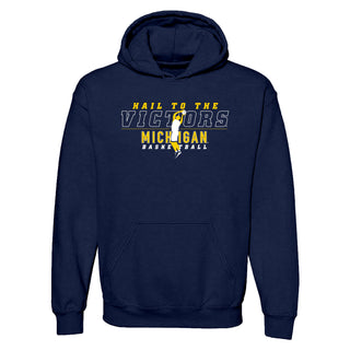 Michigan Men's Basketball Fight Song Silhouette Hoodie - Navy