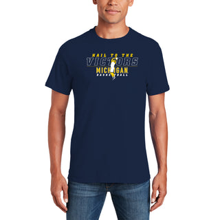 Michigan Men's Basketball Fight Song Silhouette T-Shirt - Navy