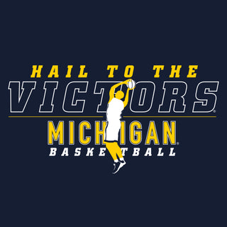 Michigan Men's Basketball Fight Song Silhouette T-Shirt - Navy