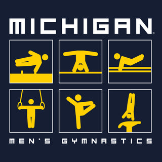 Michigan Men's Gymnastics Action Squares Tank Top - Navy