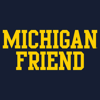 Michigan Basic Block Friend Crewneck Sweatshirt - Navy