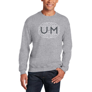 Michigan Ornate Initials Crewneck Sweatshirt - Sport Grey