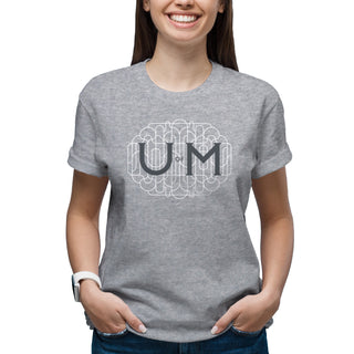 Michigan Ornate Initials T-Shirt - Sport Grey