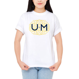 Michigan Ornate Initials T-Shirt - White