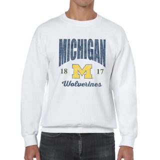 Michigan Giving Noise JA BTB Fleece Crewneck - White