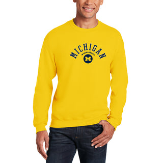 Michigan Old School Slam JA BTB Fleece Crewneck - Maize
