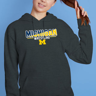 Michigan Wrestling Top Flight Hoodie - Dark Heather