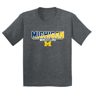 Michigan Wrestling Top Flight Youth T-Shirt - Dark Heather