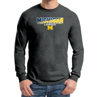 Michigan Lacrosse Top Flight Long Sleeve T-Shirt - Dark Heather