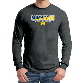 Michigan Women's Gymnastics Top Flight Long Sleeve T-Shirt - Dark Heather