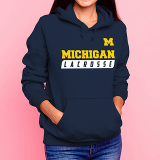 Michigan Lacrosse Slant Hoodie - Navy