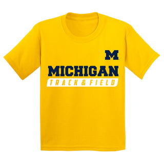 Michigan Track & Field Slant Youth T-Shirt - Daisy