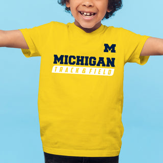 Michigan Track & Field Slant Youth T-Shirt - Daisy
