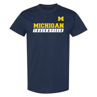 Michigan Track & Field Slant T-Shirt - Navy