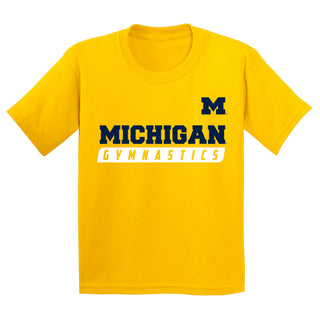 Michigan Gymnastics Slant Youth T-Shirt - Daisy