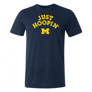 Michigan Wolverines Just Hoopin' Triblend T-Shirt - Navy Triblend