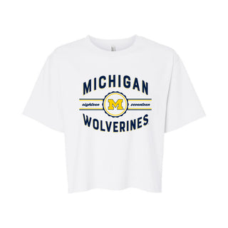 Michigan Grandstand Women's Fine Jersey Boxy Tee - White