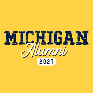 Michigan Alumni Vintage Tag 2027 Hoodie - Maize