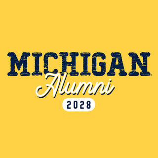 Michigan Alumni Vintage Tag 2028 Hoodie - Maize