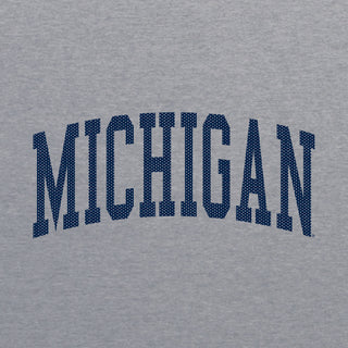 Michigan Enmeshed Mega Arch Unisex French Terry Ex Crew Top - Heather Grey