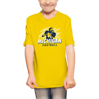 Michigan Football Action Youth T-Shirt - Daisy