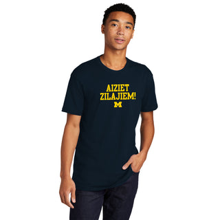 Michigan Go Blue Latvian NLA T-Shirt - Midnight Navy