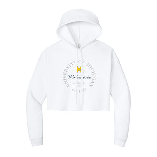 Michigan Roundabout Women’s Cropped Fleece Hoodie - White